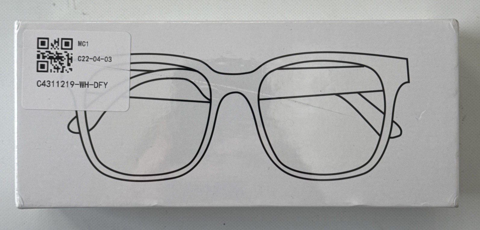 Smart Glasses, Model 07, White Frame, Discoloration Lens, White Leg