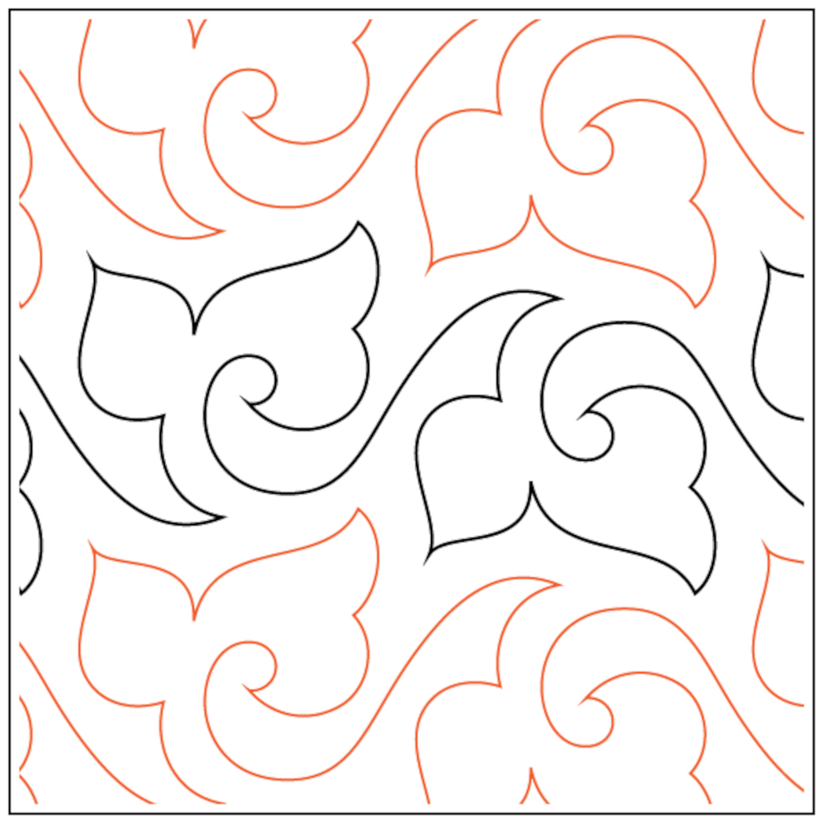 Pantograph Quilting Floral Leaves Quilt Pattern Longarm Machine Leaf Template