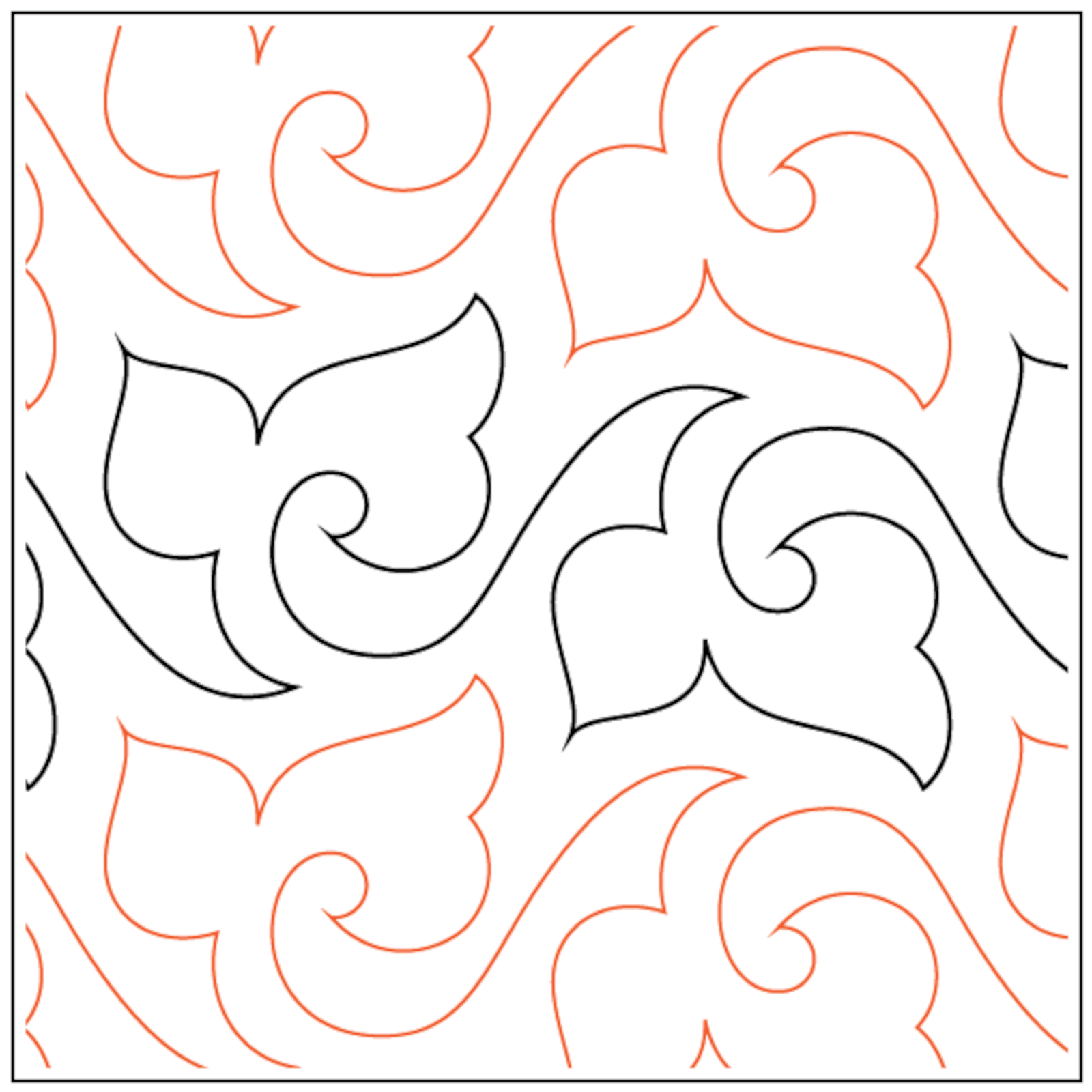 Pantograph Quilting Floral Leaves Quilt Pattern Longarm Machine Leaf Template