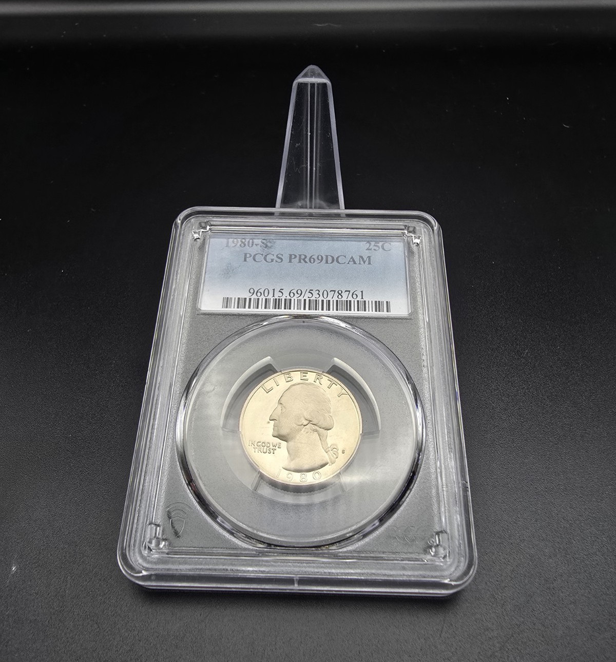 1980-S Washington Quarter 25C Proof Deep Cameo PCGS PR69DCAM Slabbed