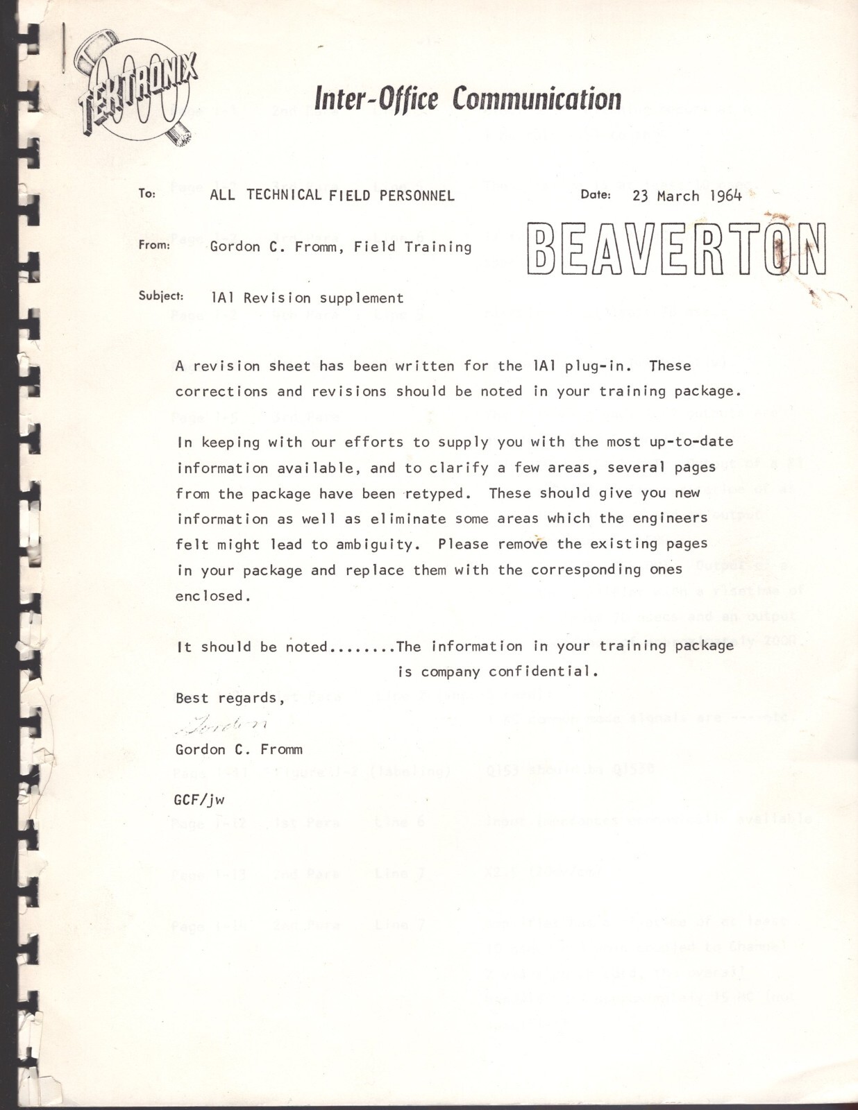 Original Tektronix Technical Preamplifier Instruction & Training Manual 1964