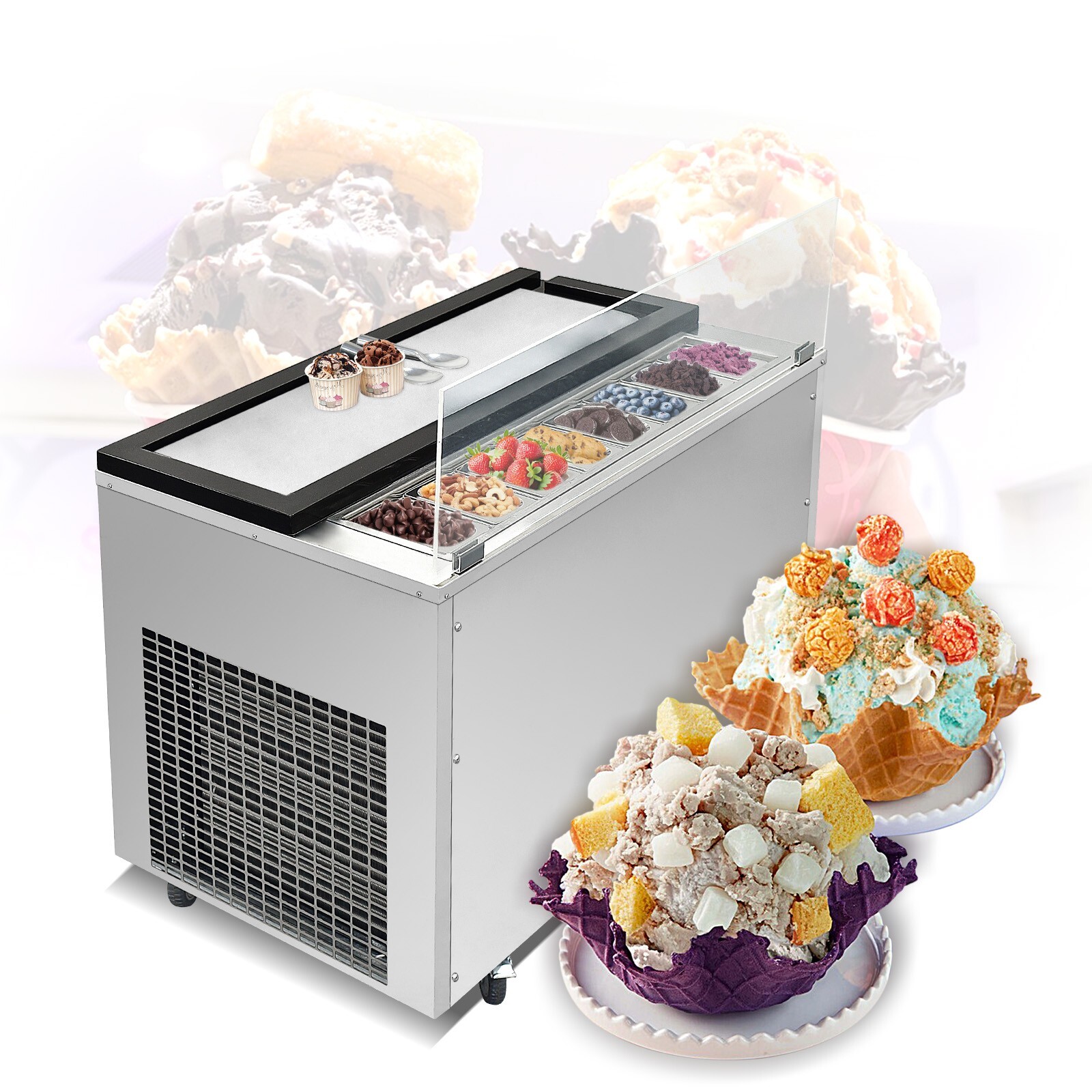 Commercial Marble Cold Plate Ice Cream Machine  41"x11.81" Frozen Marble Plate