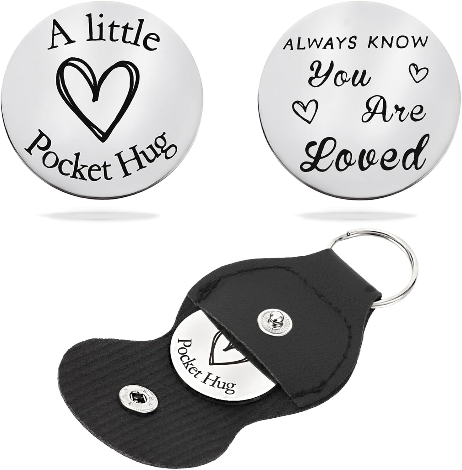 Pocket Hug Token Keychain for Women & Men - Inspirational Gifts for Him & Her