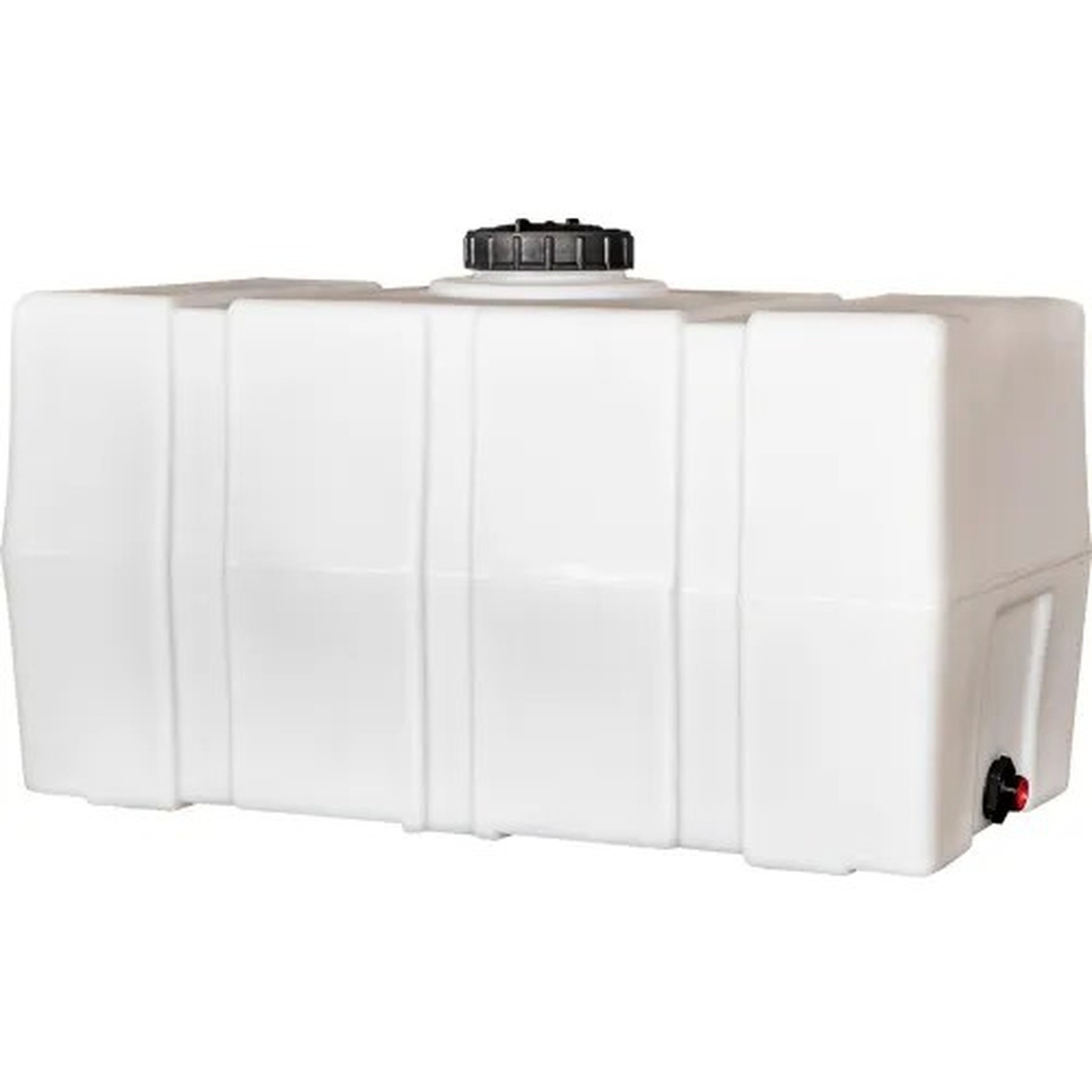 RomoTech 100 Gallon Plastic Storage Tank, Square End with Flat Bottom
