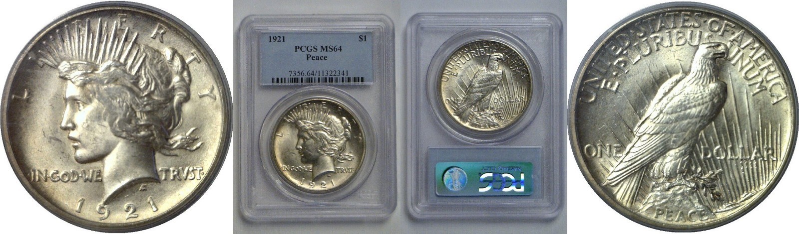 1921 Peace Dollar PCGS MS-64