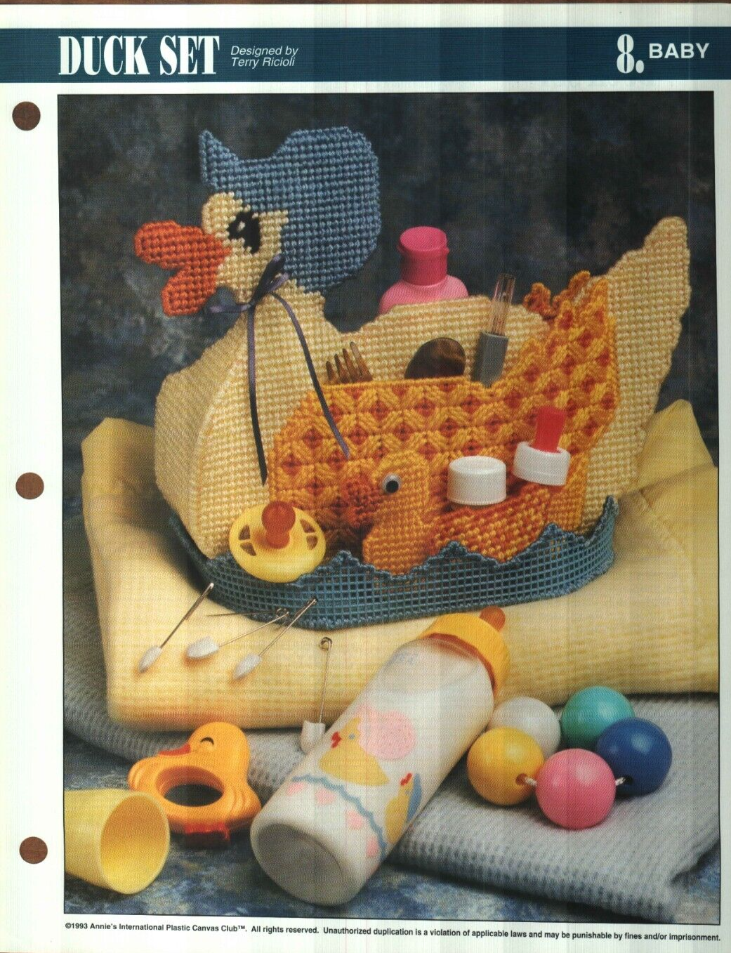 NEW DUCK SET BABY NURSERY DECOR ANNIE'S PLASTIC CANVAS PATTERN INSTRUCTIONS