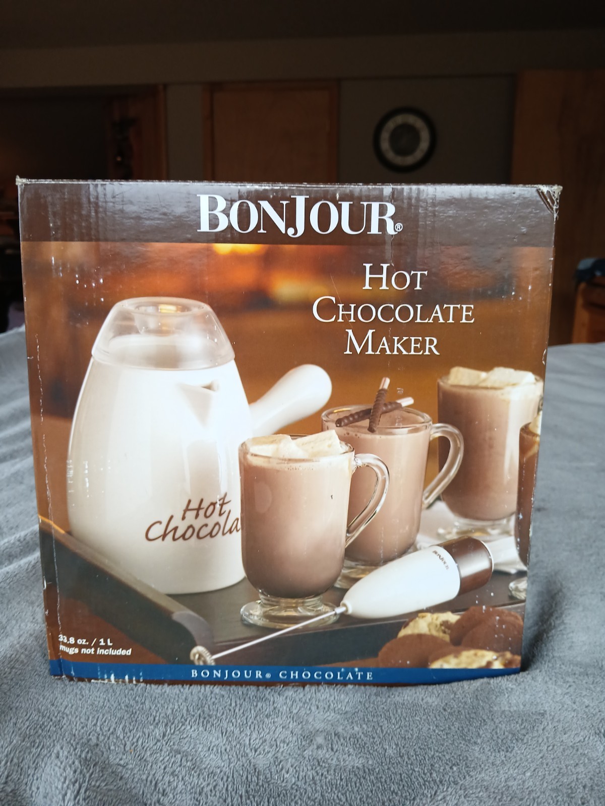 Bonjour Hot Chocolate Maker Ceramic Pot Frother Pitcher Gourmet 1 L With A mixer