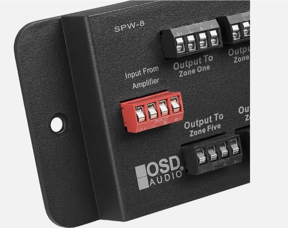 8-Zone Speaker Distribution Panel Whole House Audio Single Audio Input 300W SPW8