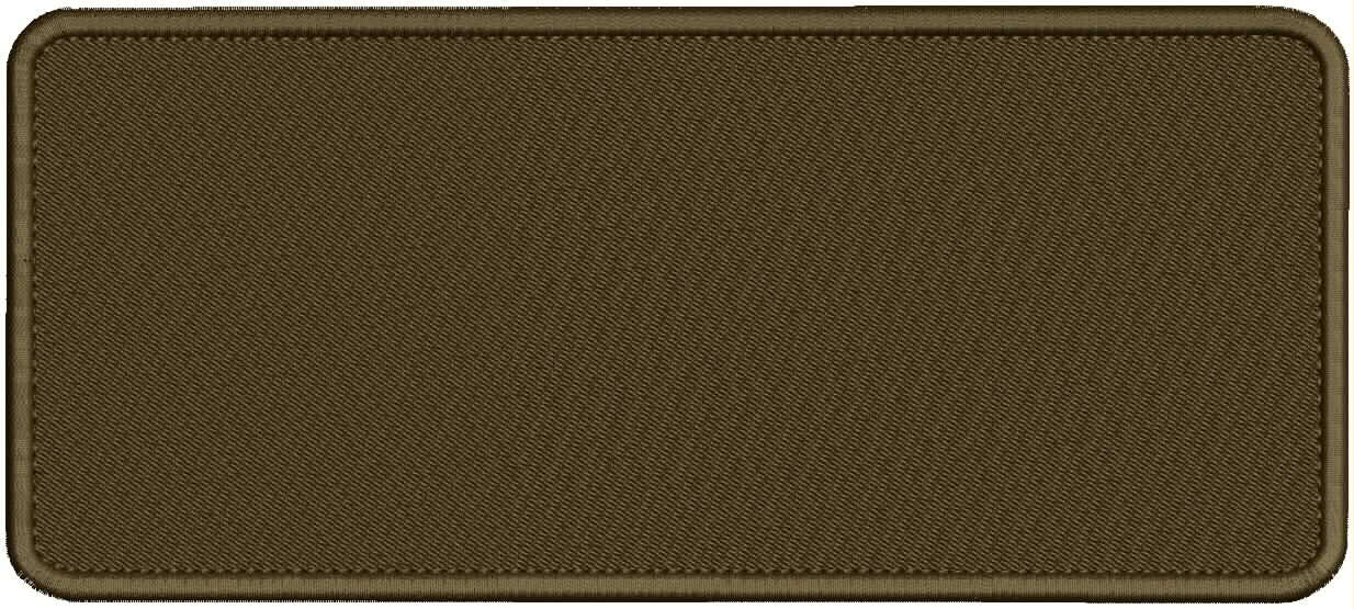 Blank Embroidery Patch 4x10'' VELCR@ ON BACK  BLACK ALL BROWN