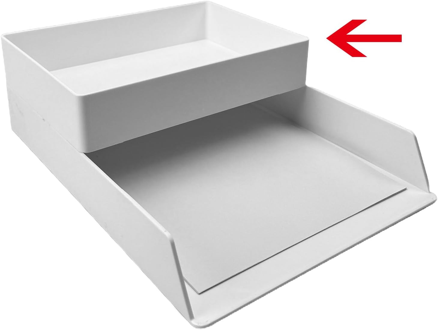 Rectangular Plastic Desk Organizer with Storage Trays, Accessory Tray, Drawer Or