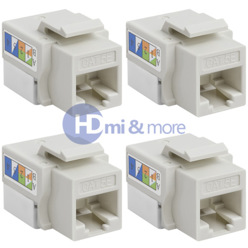 4x Cat5E Punch Down Keystone Jack RJ45 CAT5 White