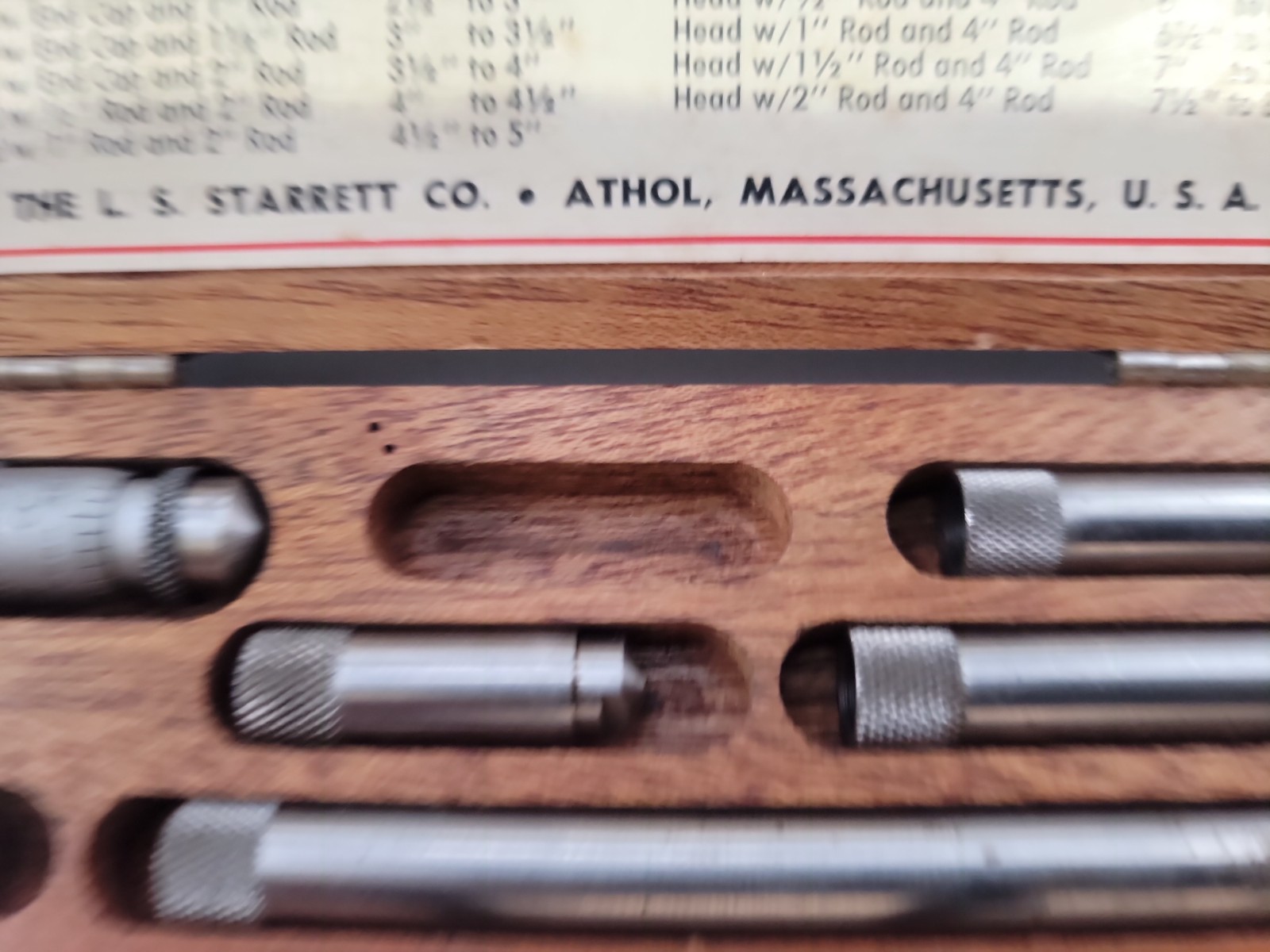 Starrett No. 823A - Inside Micrometer 1 1/2" to 8"
