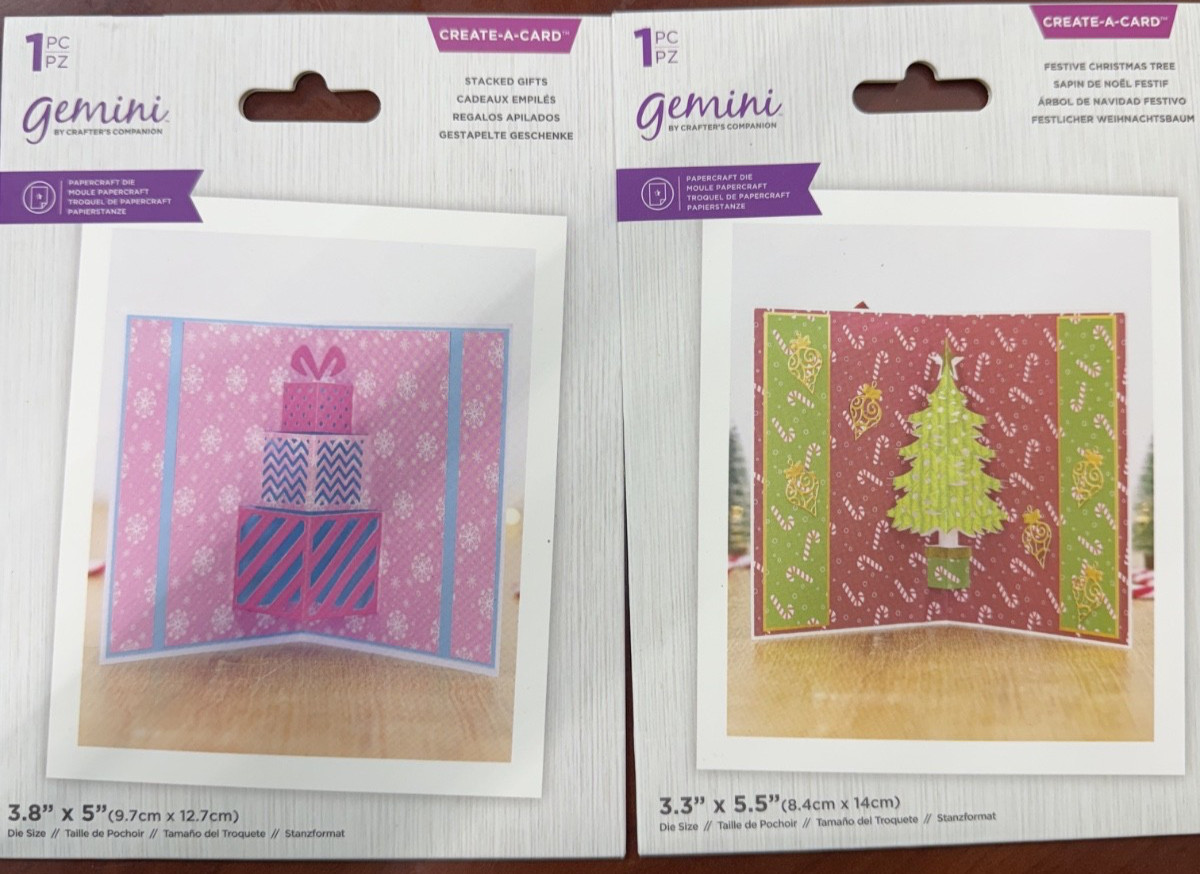 Crafters Companion stacked gifts & Festive Christmas Tree Create A Card Die Set