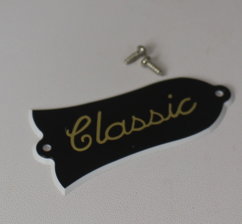 Truss Rod Cover for Gibson Les Paul Classic Guitars 2ply w/ Screws - Gold Font