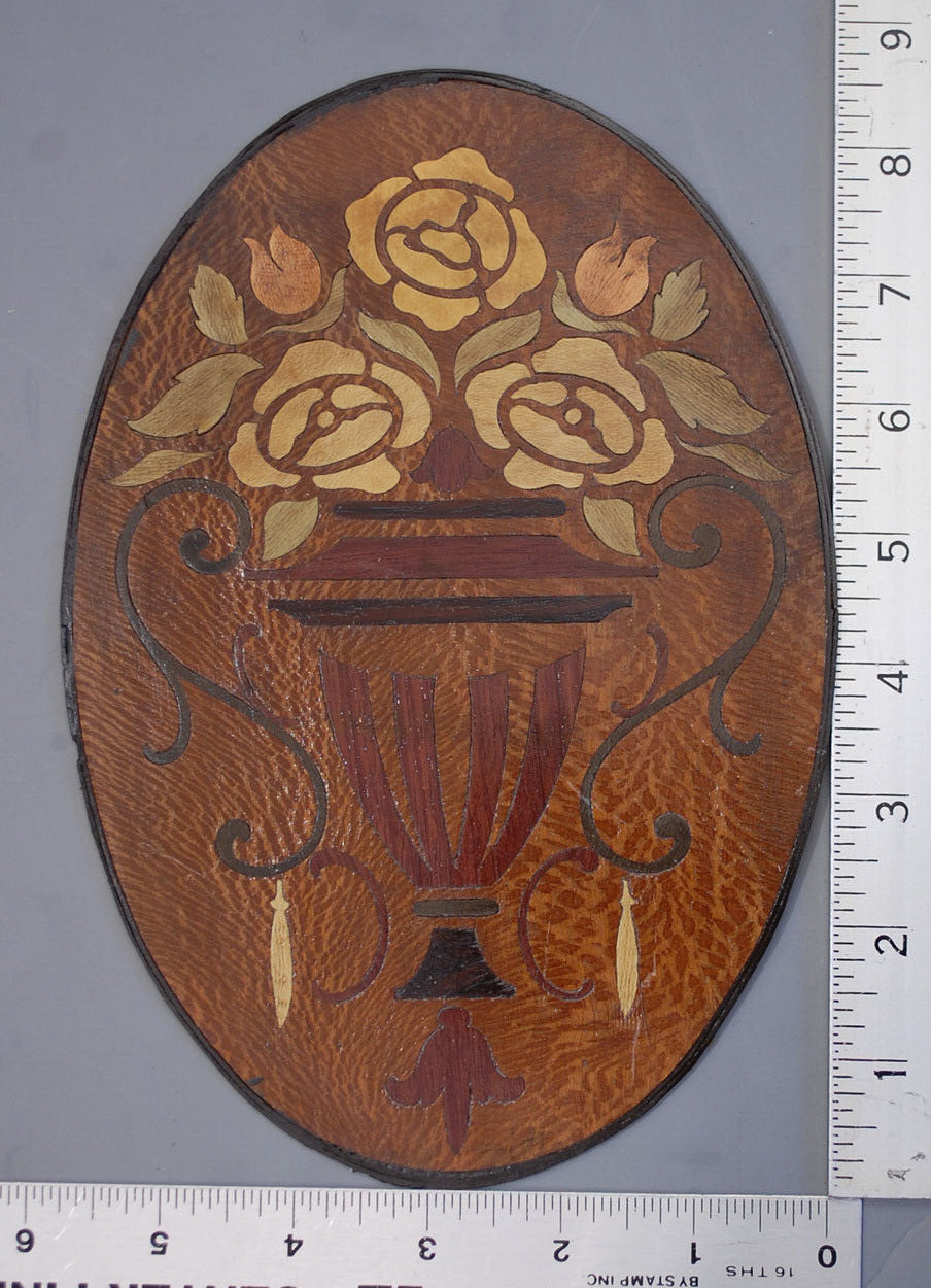 ca 1920-30 Floral Marguetry Panel from German Salesman Sample (panel-7)