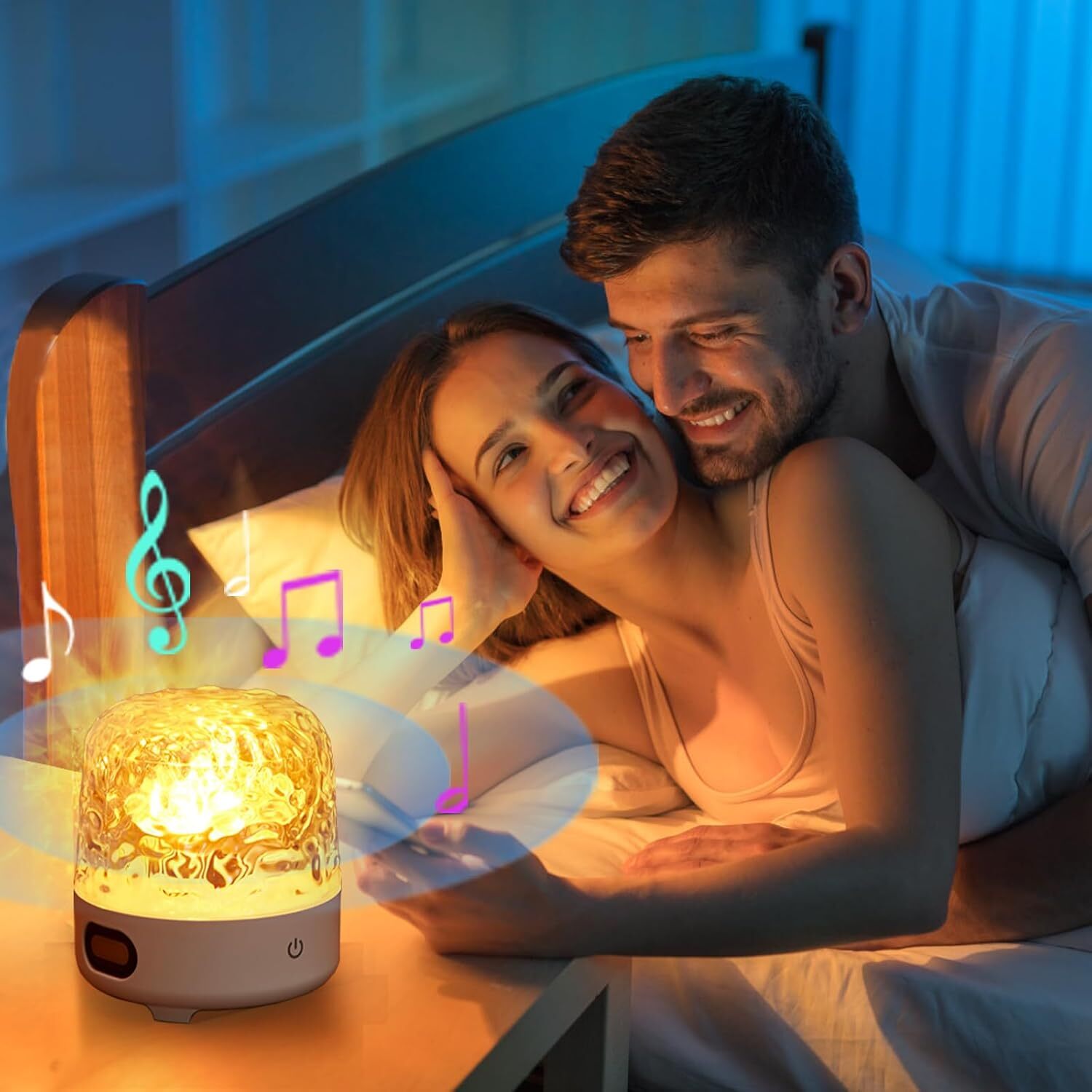 Ocean Wave Night Light Cordless Projector Lamp 16 colors