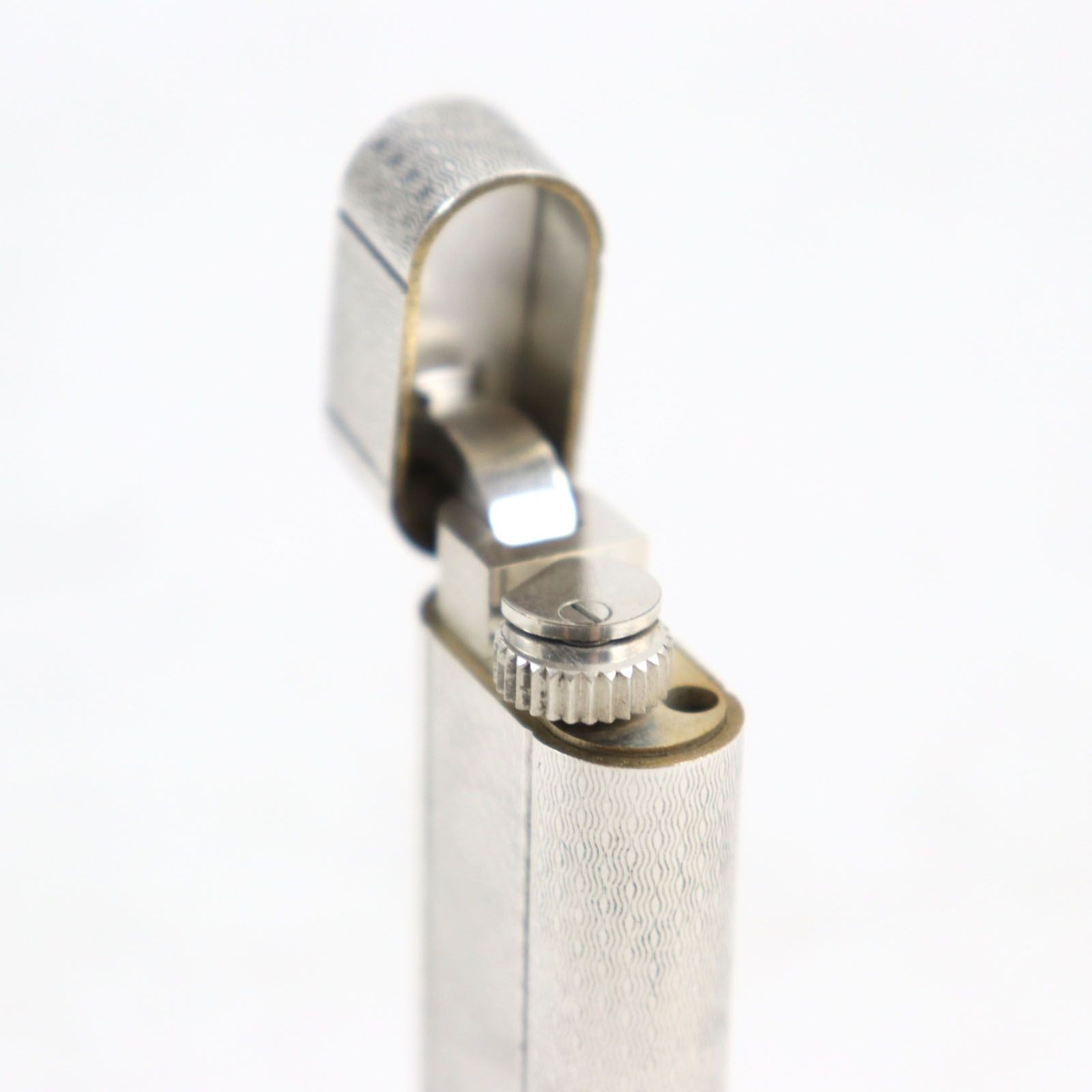 Cartier Oval Roller All-over pattern Gas Lighter Silver No Box Tested & Working