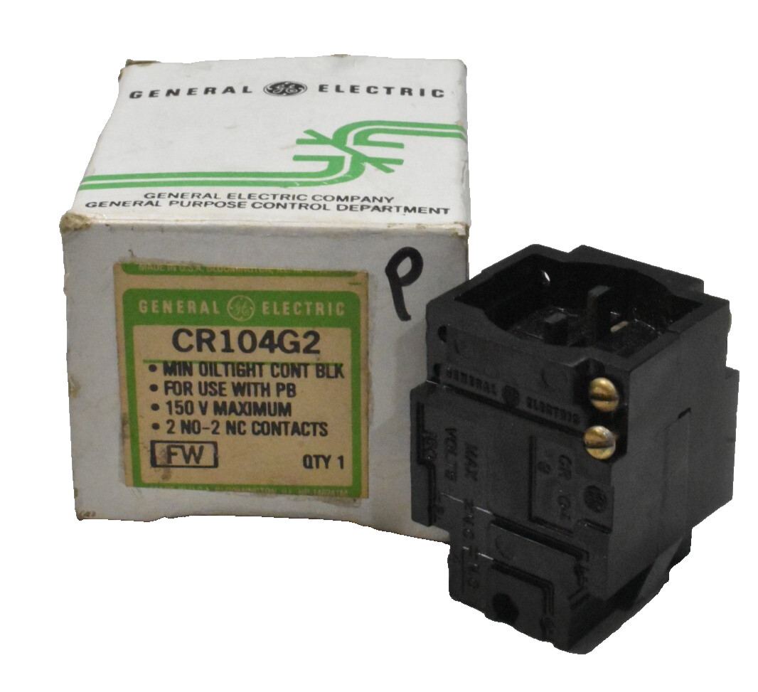 GE General Electric CR104G2 Contact Block 150V, 2NO-2NC