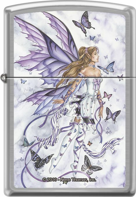 Lavender Serenade by: Nene Thomas - Brushed Chrome Zippo Lighter