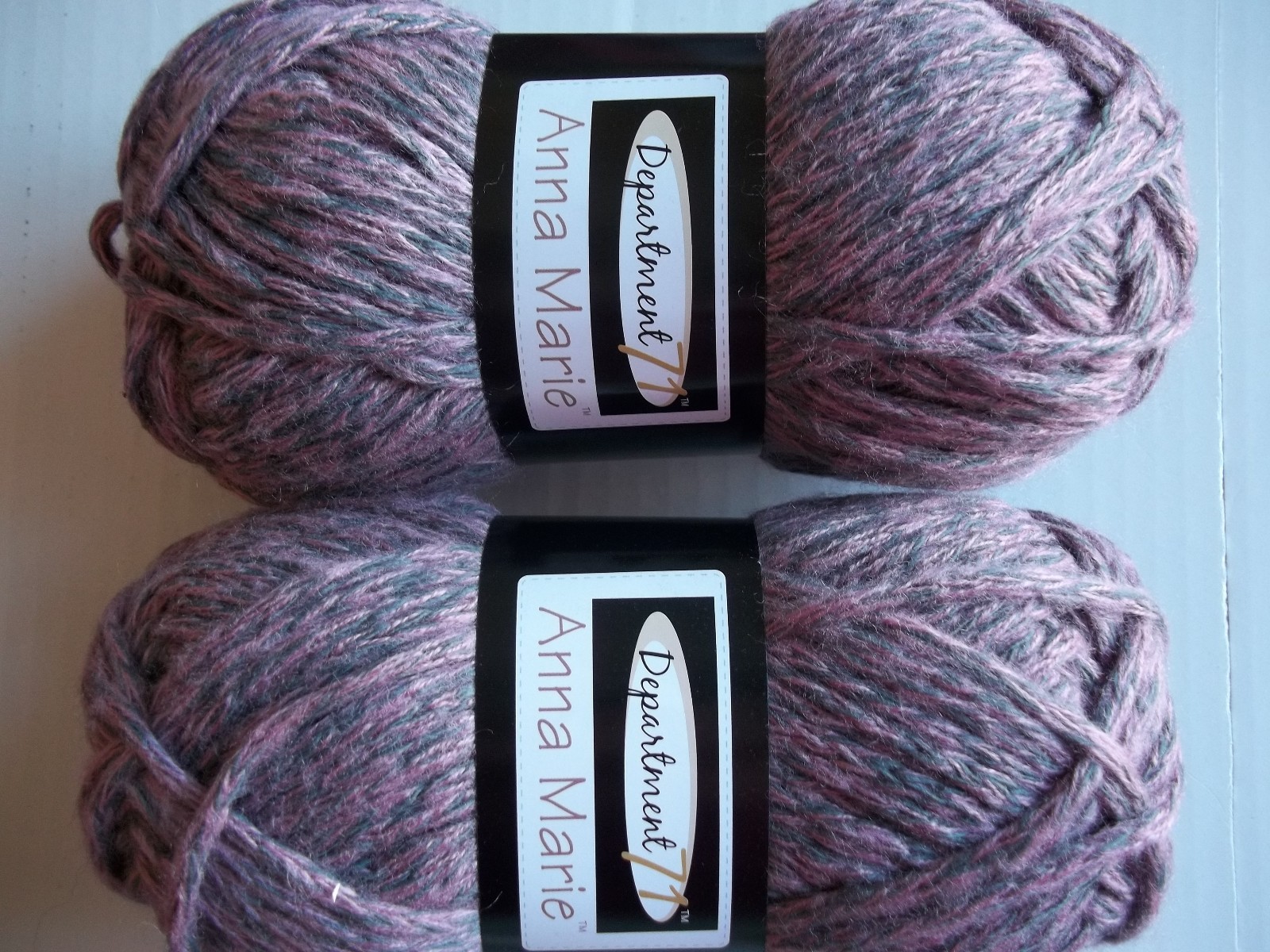 Department 71 Anna Marie bulky textured yarn, pink/gray, lot of 2 (76 yds ea)