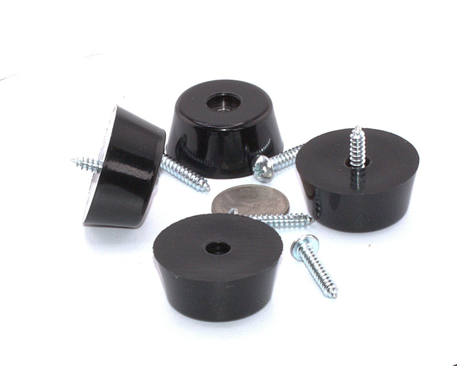 1-1/2" x 5/8" TPR Rubber Feet w #10 Screws Equipment Panel Mount 4 Pack Feet