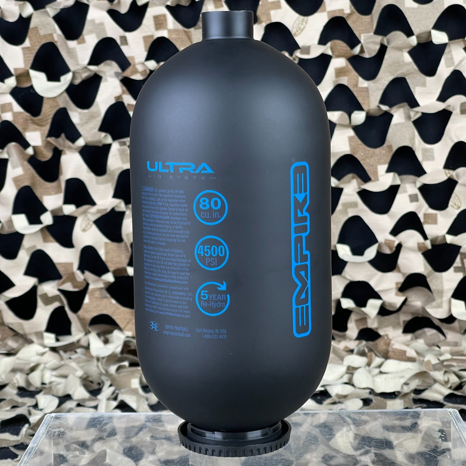 NEW Empire Ultra Carbon Fiber Air Tank - 80/4500 - Bottle Only - Black/Blue