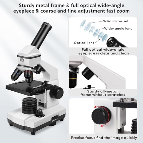 Microscope for Adults Professional:Compound Microscope for Kids 8-12,100X
