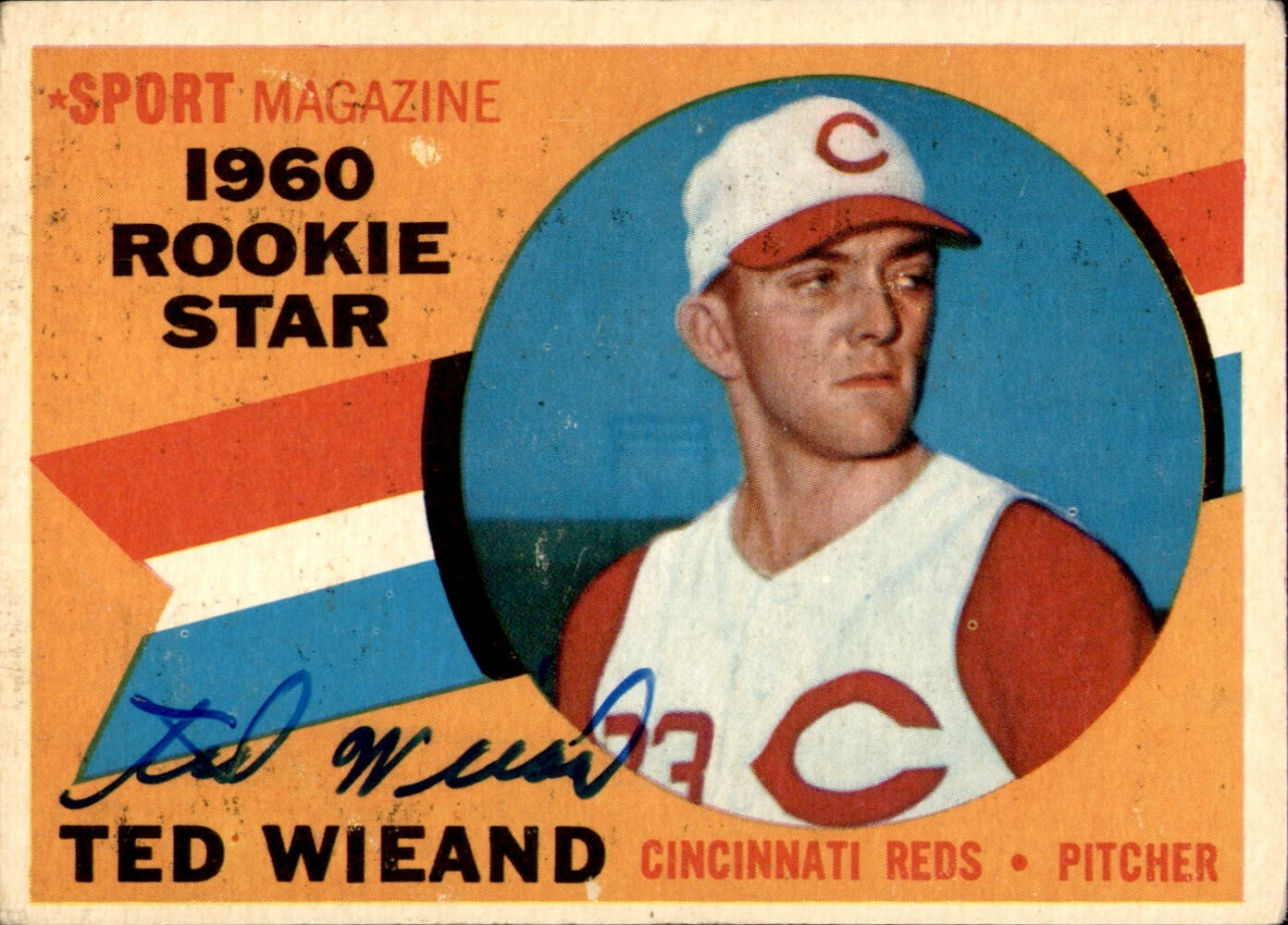 Ted Wieand Signed 1960 Topps #146 Autographed Reds 75420