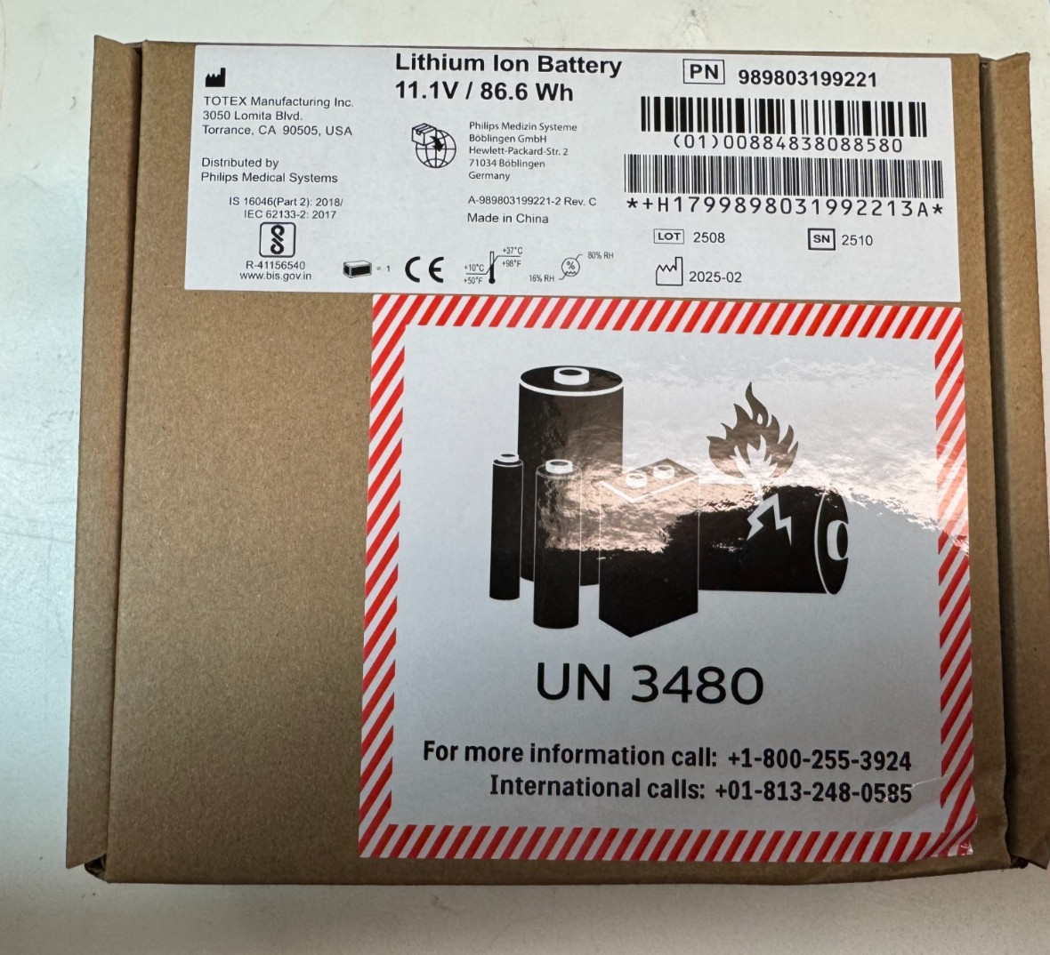 Totex 989803199221 Li-ion Battery Rechargeable 11.1V 7.8Ah 86.6 Wh  (F379)