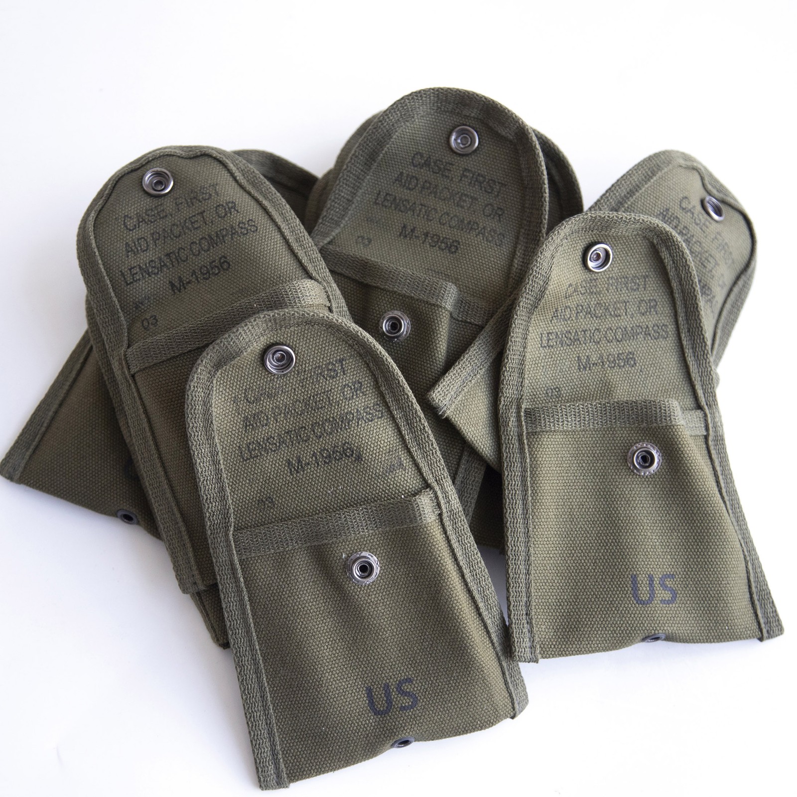 8 Pcs Vietnam War US M1956 First Aid Compass Pouch Green Canvas New Made