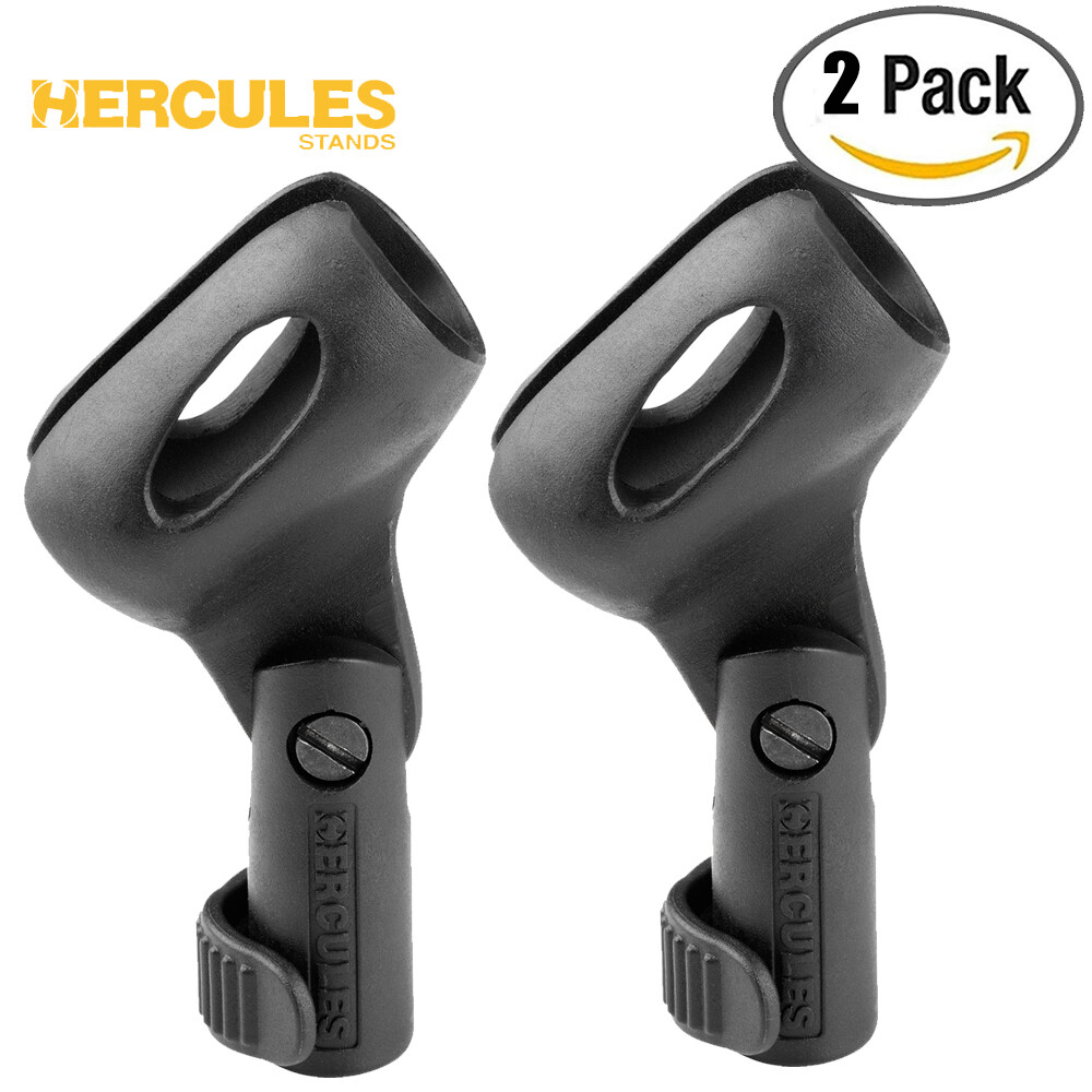 2-PACK Hercules MH101B Quick-N-EZ Microphone Clip Holder for Mic Size 25-30mm