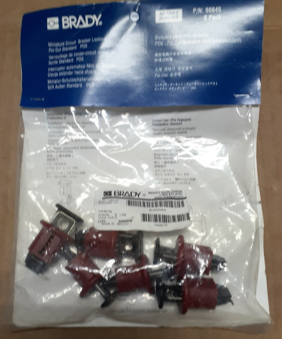 BRADY 90845, Miniature Circuit Breaker Lockouts - Pk of 6