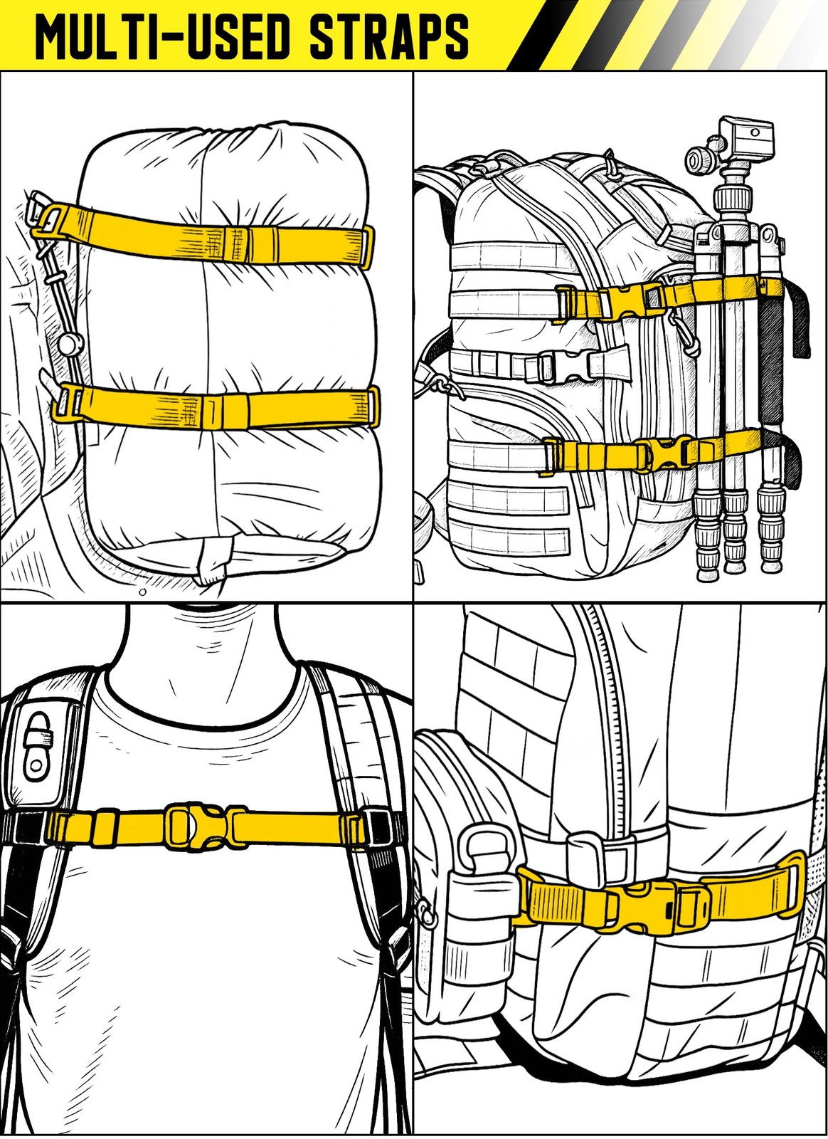 Molle Backpack Straps Tactical Rush Tier System Molle Attachment for Tactical Mi