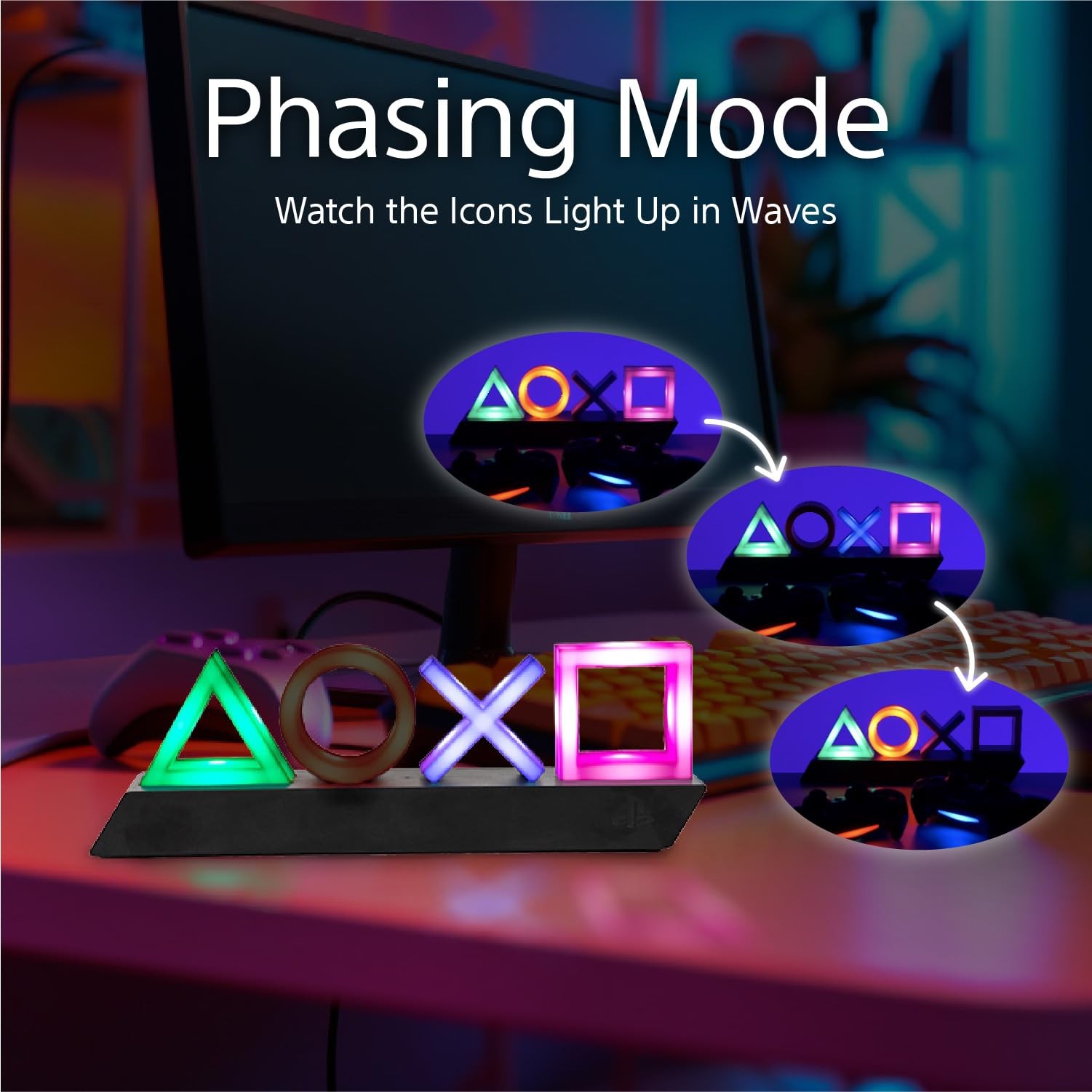 Paladone Playstation Controller Icons Light with 3 Regular, Multicolor