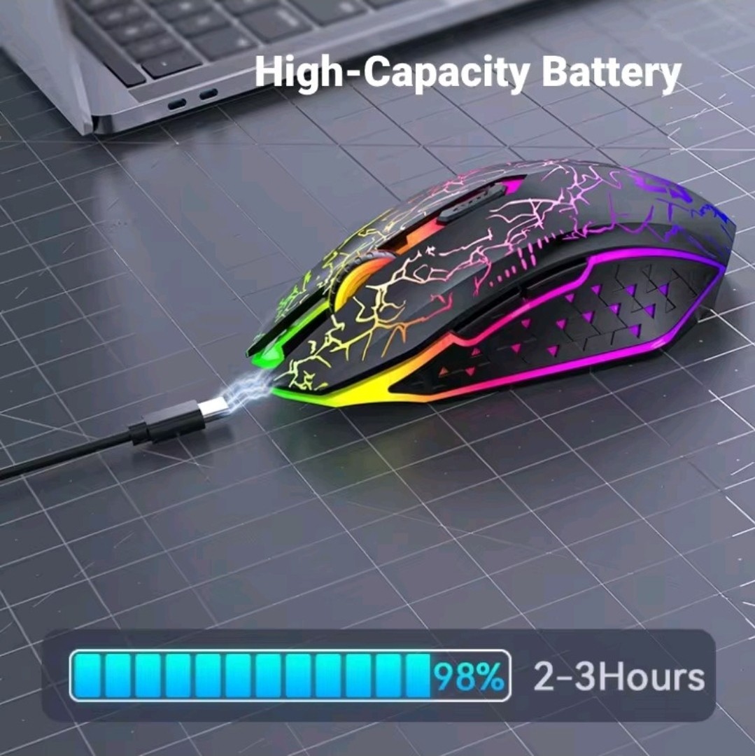 Dual Mode Wireless Mouse Bluetooth 2.4G USB Rechargeable 6 Buttons Silent