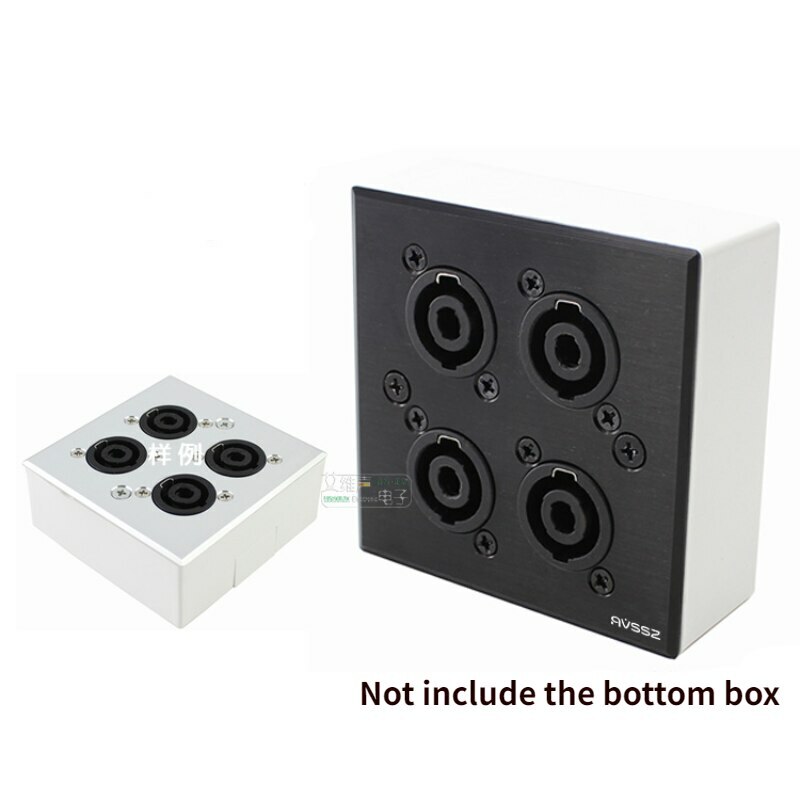 1Pcs brushed aluminum alloy 86 panel NEUTRIK speaker base wall plug 4-bits audio