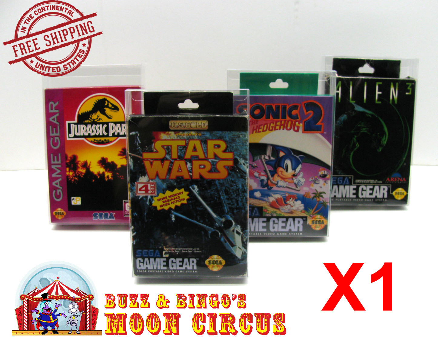 1x SEGA GAME GEAR BOX CIB - CLEAR PLASTIC PROTECTIVE BOX PROTECTOR SLEEVE CASE