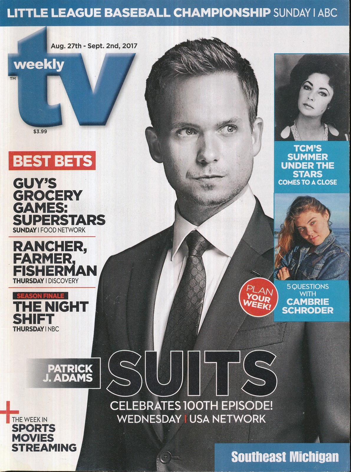TV WEEKLY 2017 AUG. 27 SUITS (FAIR/GOOD CONDITION)