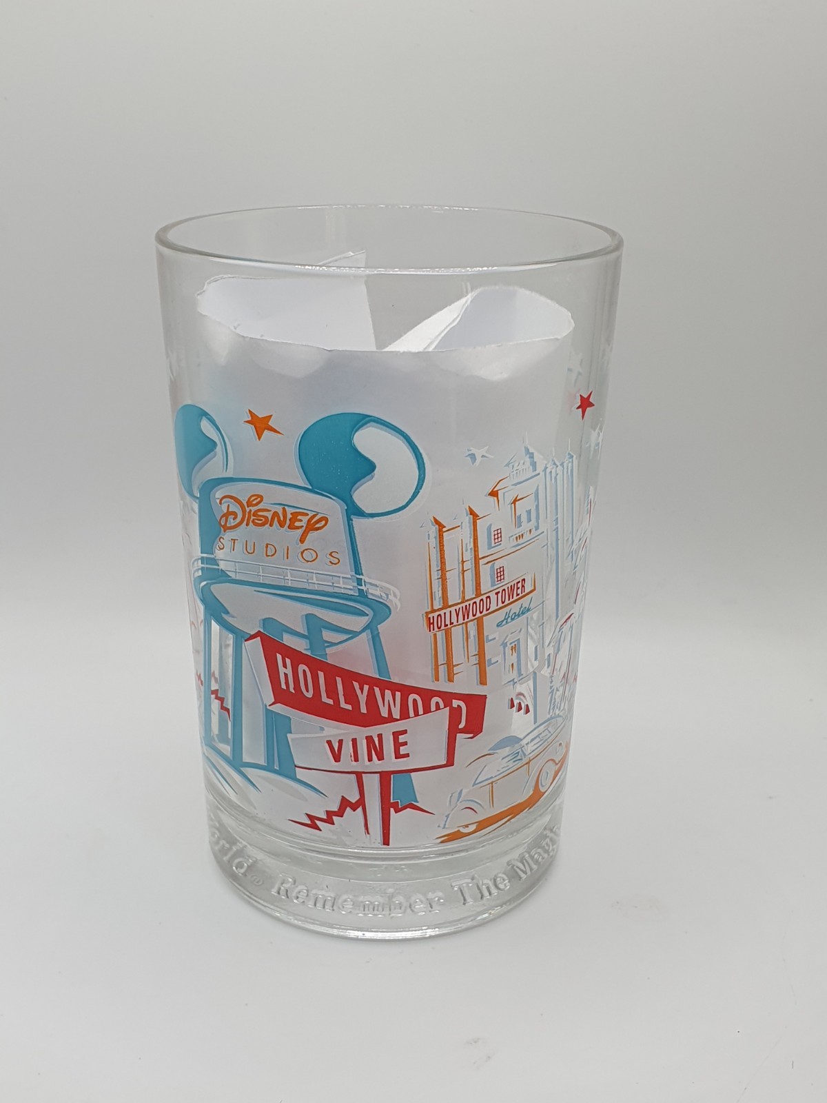 VINTAGE 1996 WALT DISNEY WORLD 25TH ANNIVERSARY DRINKING GLASS HOLLYWOOD TOWER