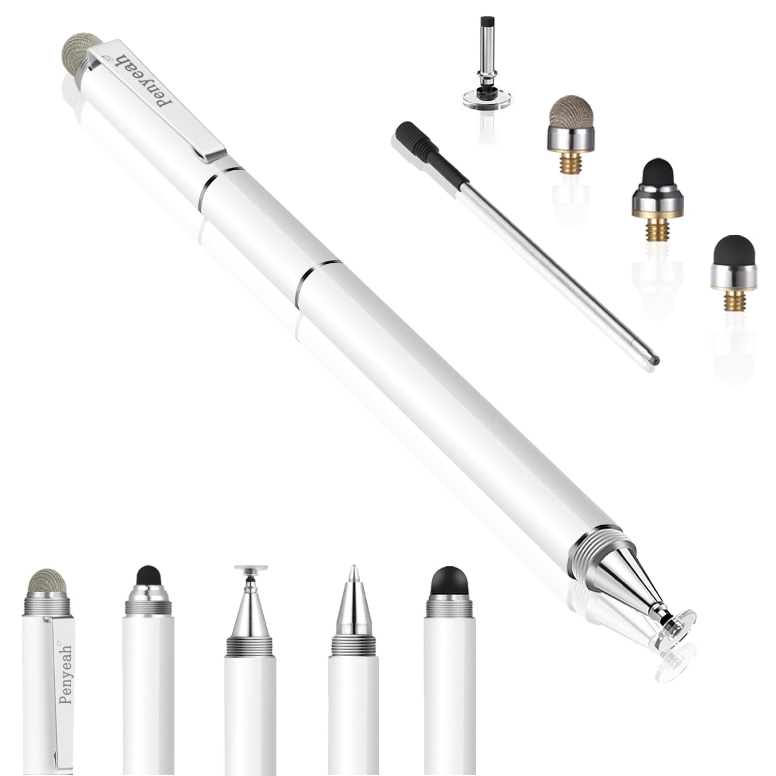 Stylus Pen for Touchscreen - Versatile 4 in 1 High Sensitivity and White