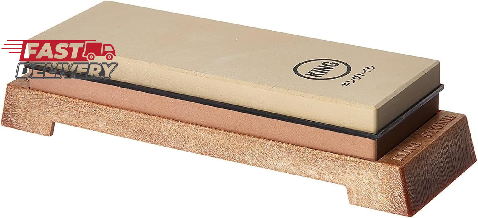 KING KW65 1000/6000 Grit Combination Whetstone with Plastic Base