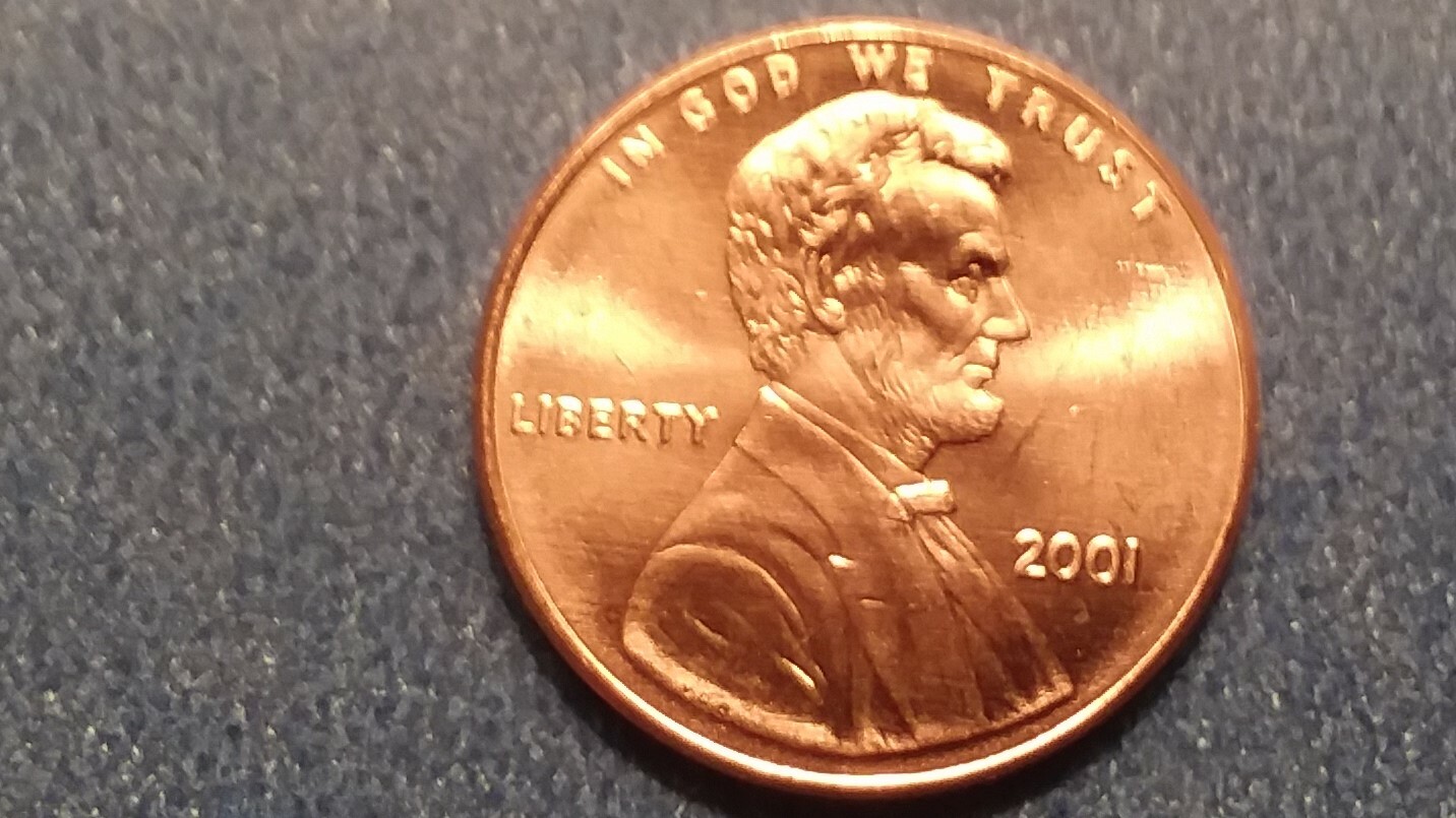 2001-P Brilliant Uncirculated Lincoln Cent.  Ships Free.  BU condition.