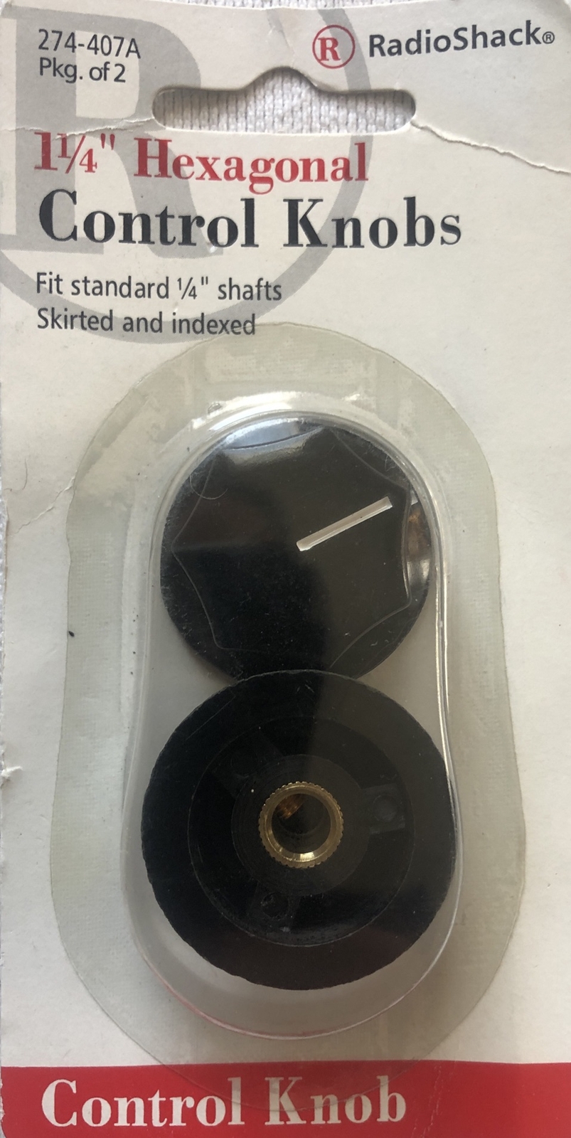 2pk RadioShack 274-407A  1-1/4" Hexagonal Control Knobs S54