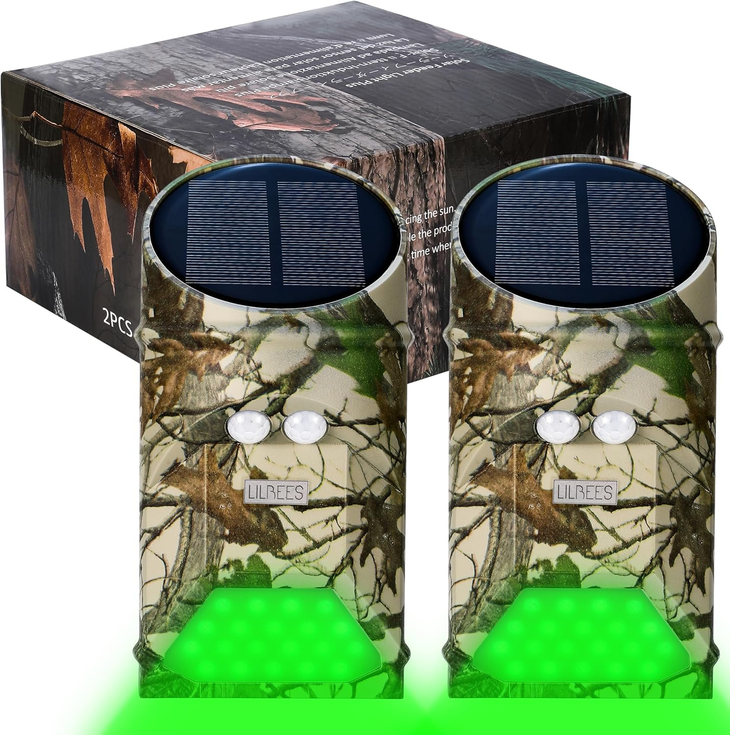 Solar Powered Hog Feeder Light-Motion Activated for Hogs,Deer Feeder and Yard Va