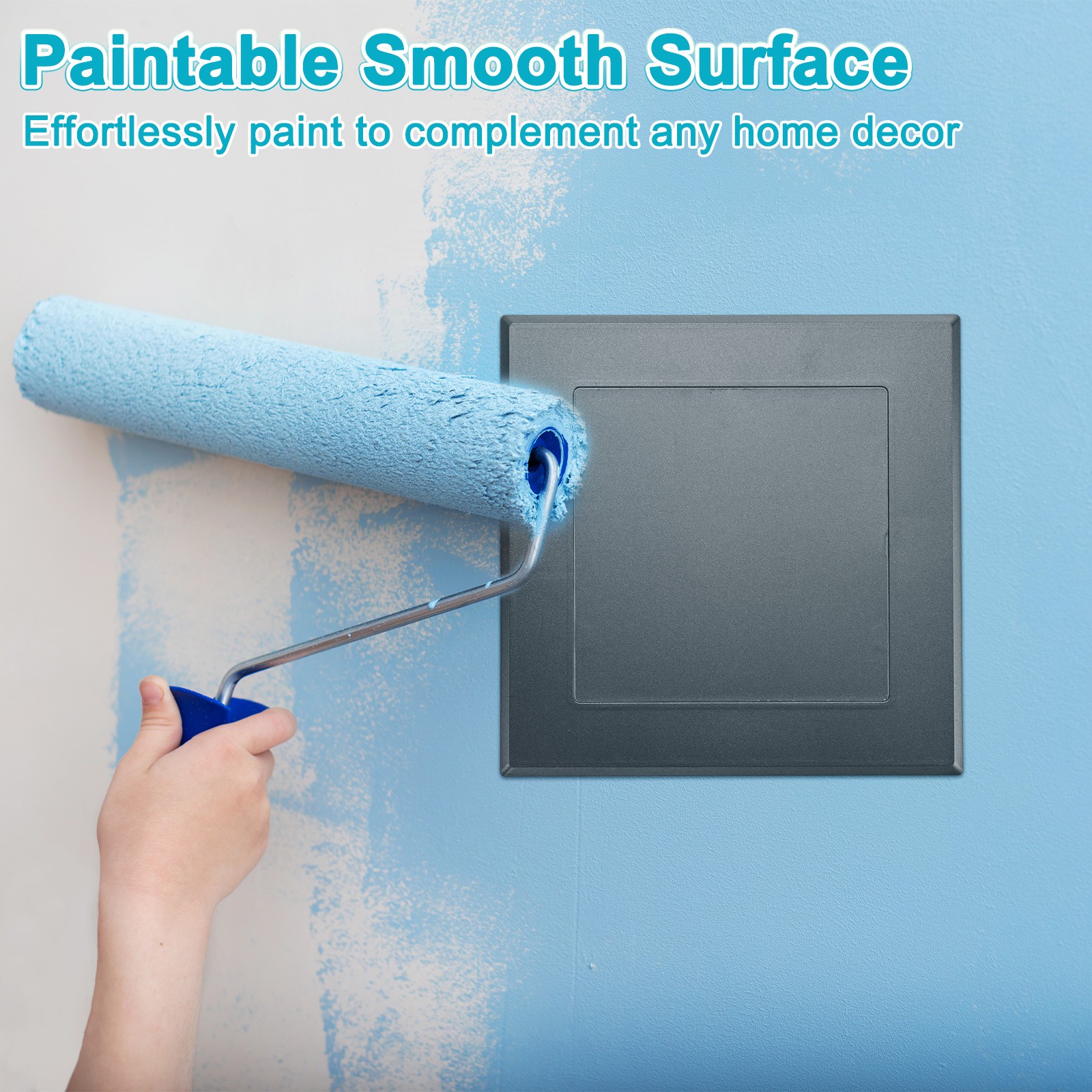 1-Pack Access Panel for Drywall, 5x5" Plastic Removable [Grey, Square]