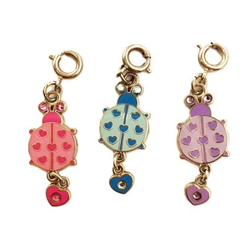 New Charm It Silver Tone Pink Purple or Blue Ladybug Children's Bracelet Charm
