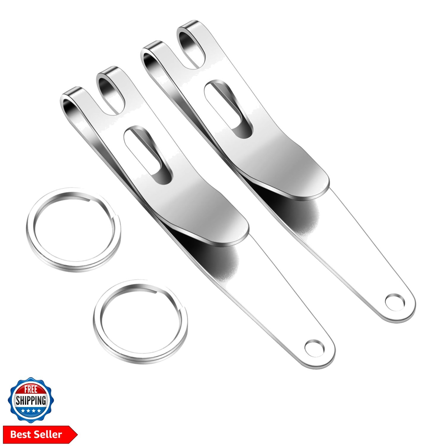 Deep Carry Pocket Clip - Heavy Duty Stainless Steel Multi-Purpose Belt Clip f...