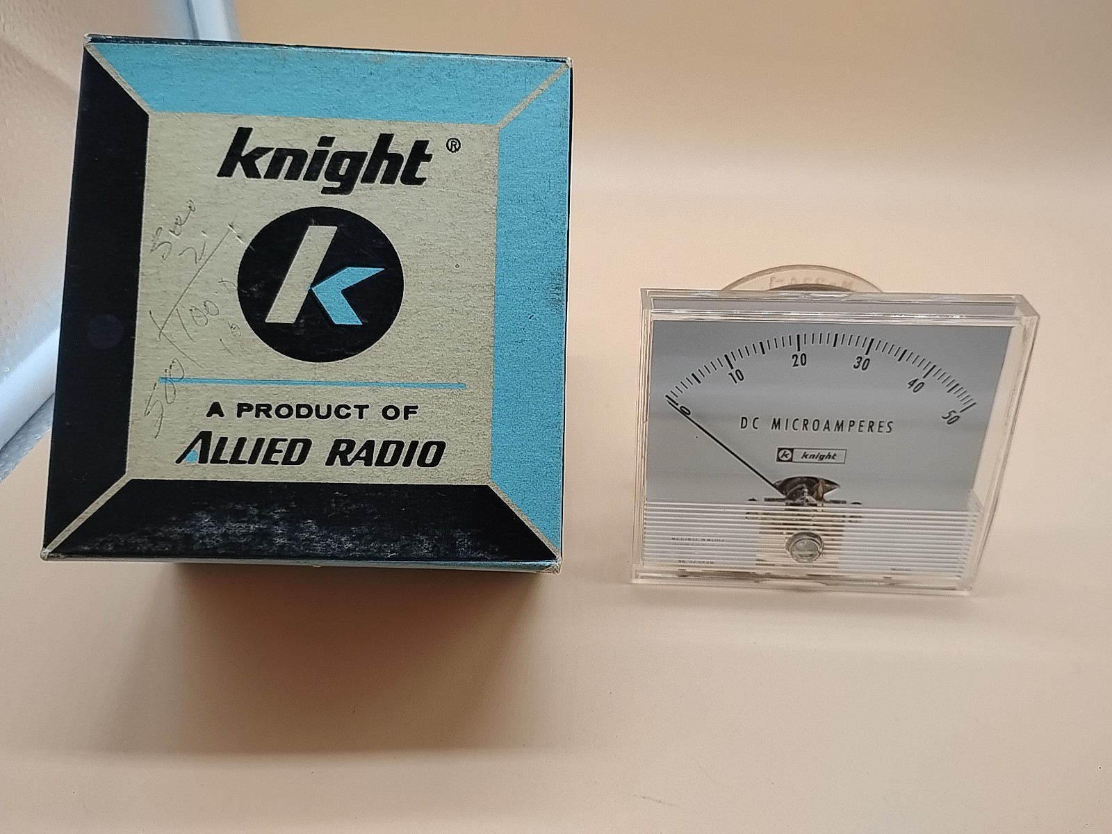 Knight DC 0-50 Microamperes Panel Meter Gauge