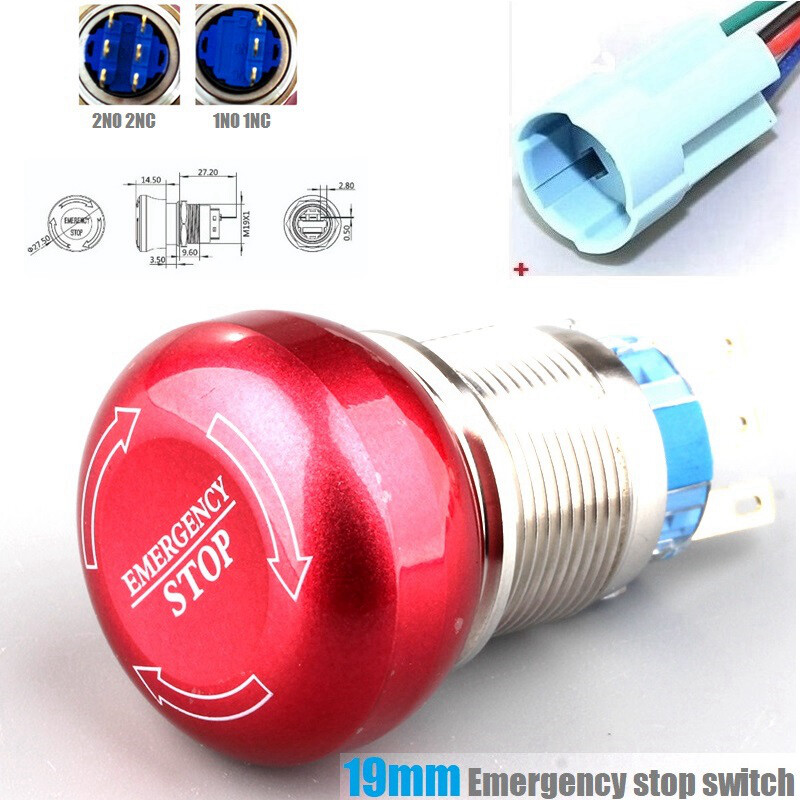 19mm STOP Stainless Steel Emergency Push Button Switch Elevator emergency button