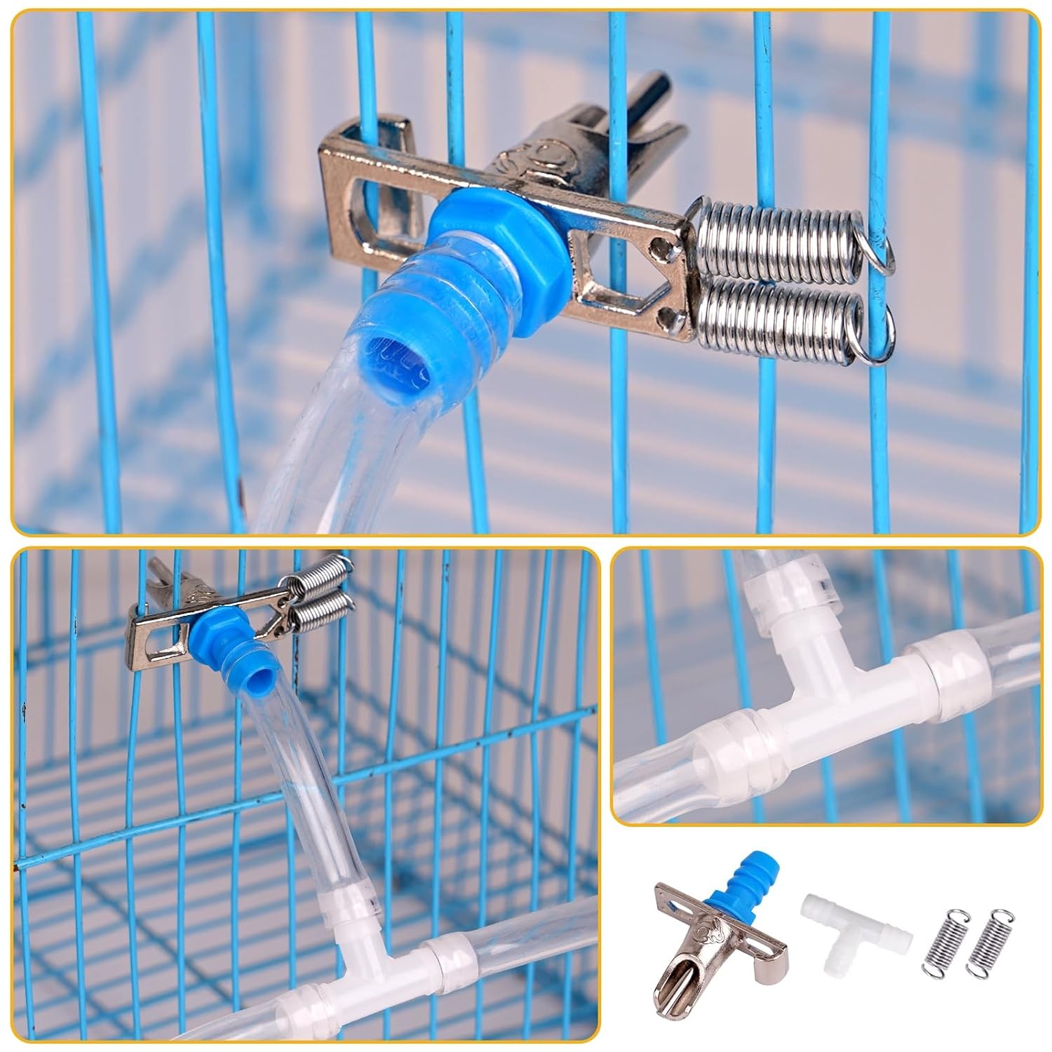 Automatic Rabbit Watering System 12 Blue Self Watering Drinkers Kit
